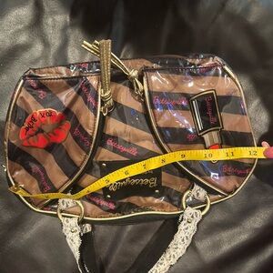 Betsey Johnson Brown and Black Women's make up Bag